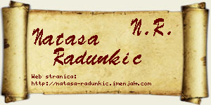 Nataša Radunkić vizit kartica